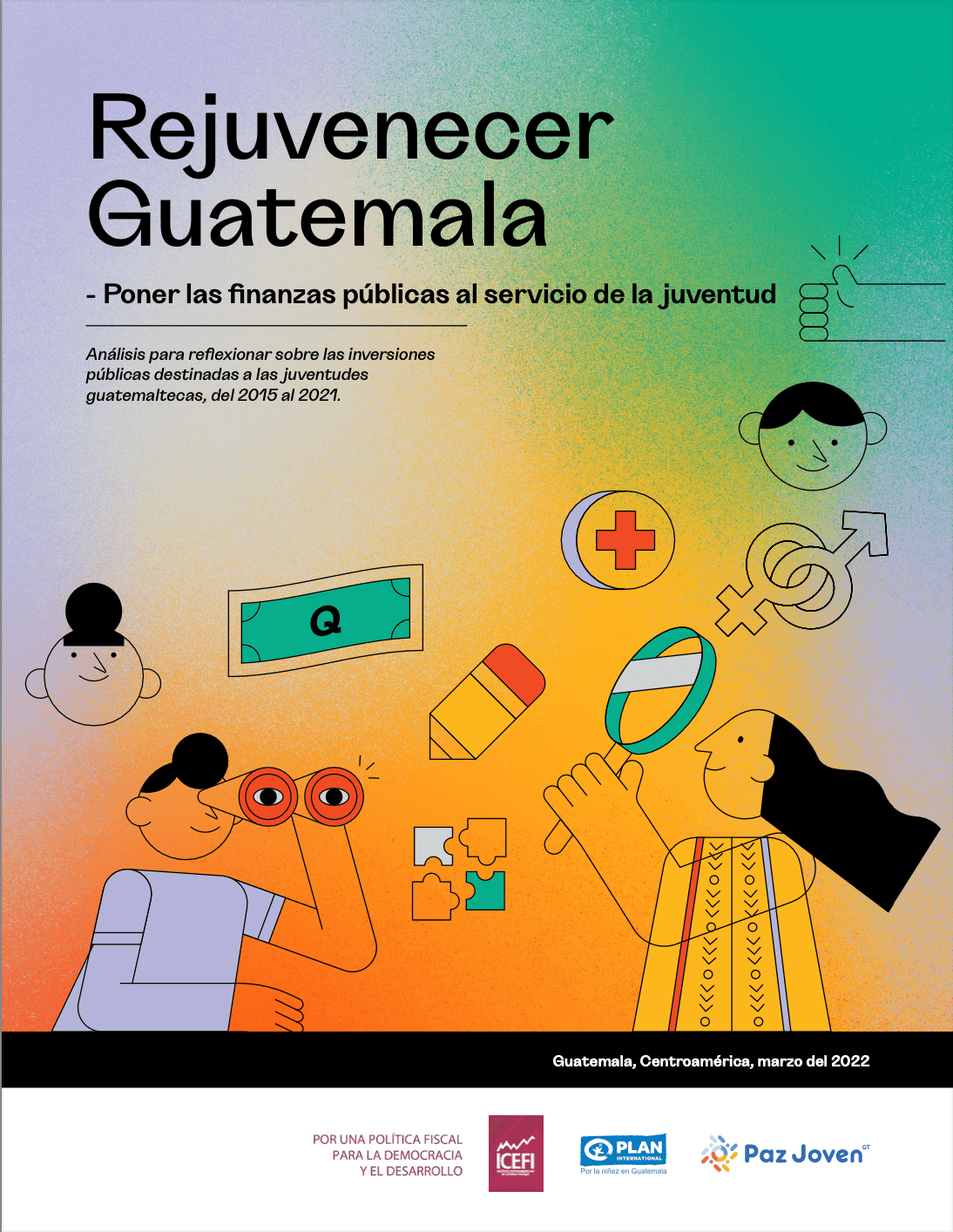 Portada del estudio Rejuvenecer Guatemala de Plan International, centrado en juventudes, participación e igualdad en Guatemala.
