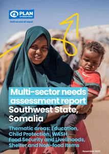 Young girl in the IDP with her one-year-old brother