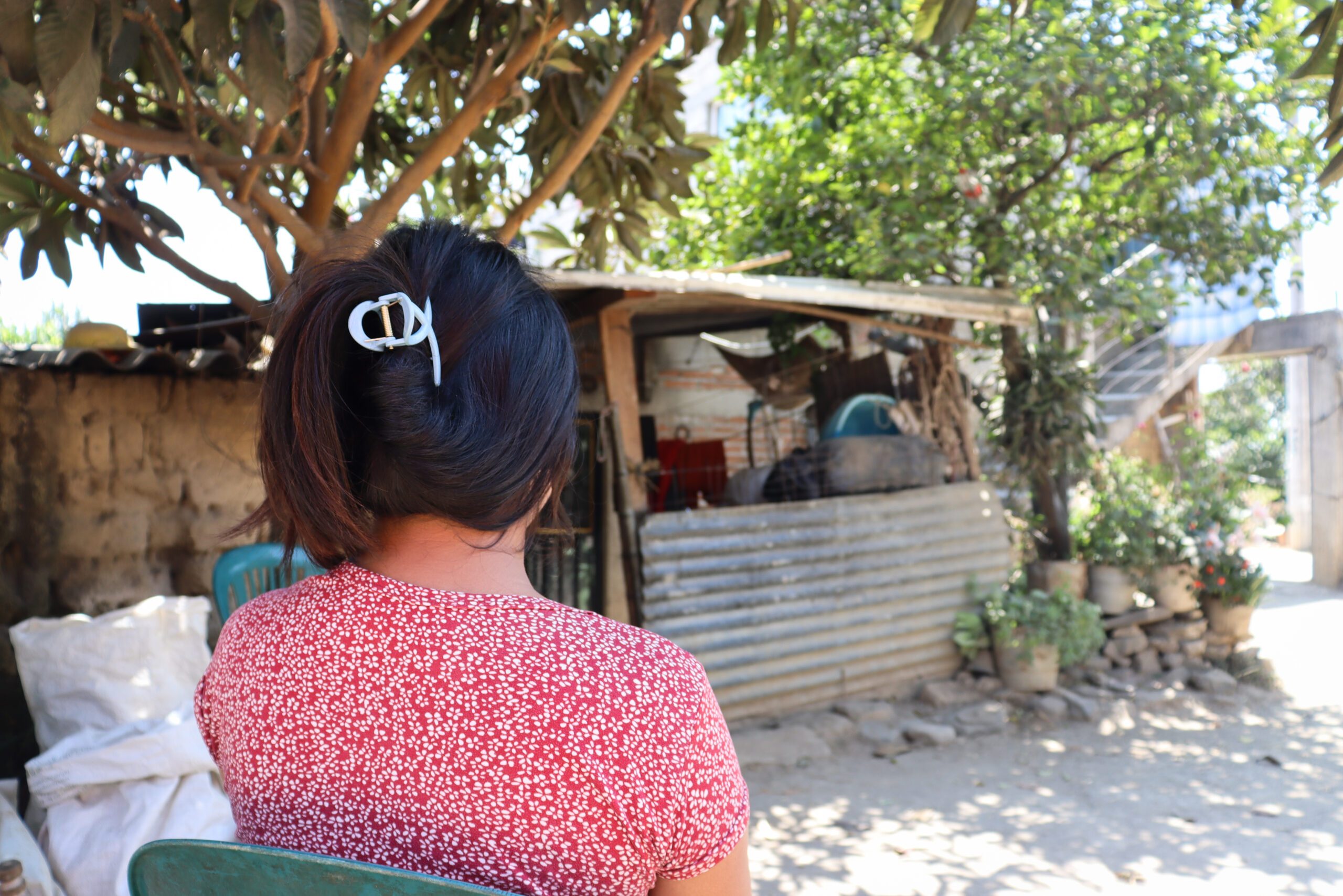 Vanessa, una joven de 24 años, en su hogar.