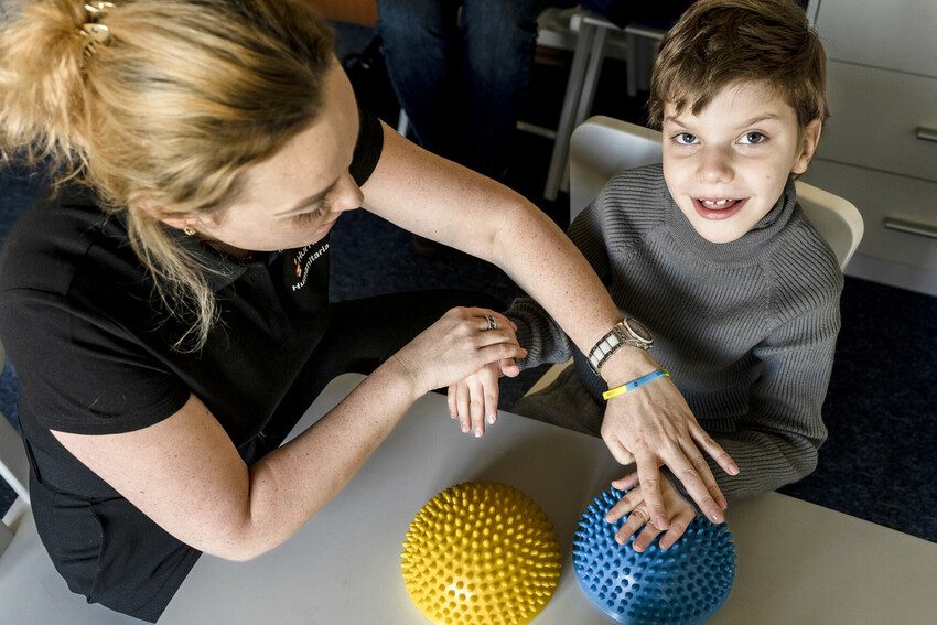 Pavel, 5, working with a speech therapist