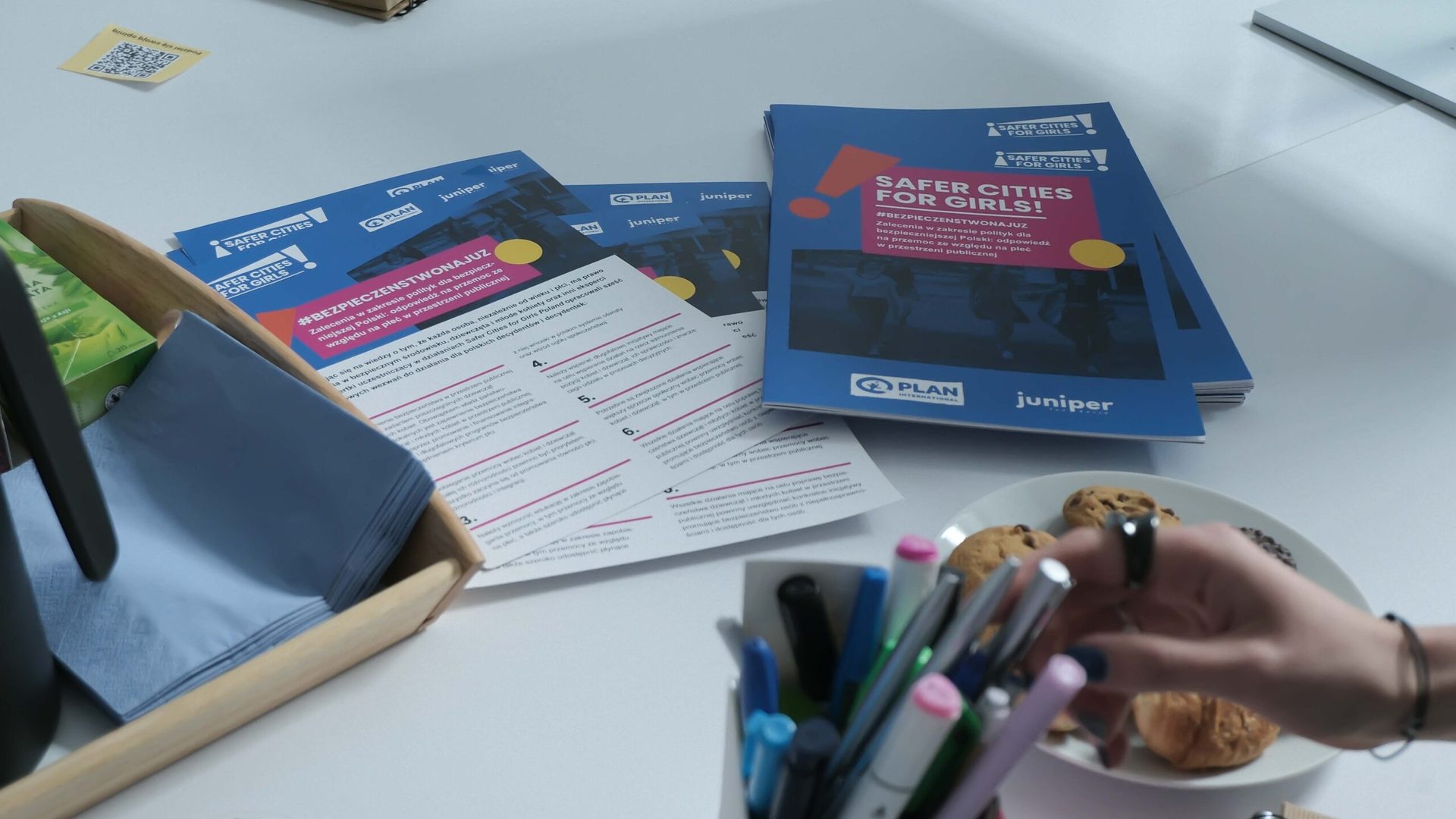Leaflets and brochures laying on a table