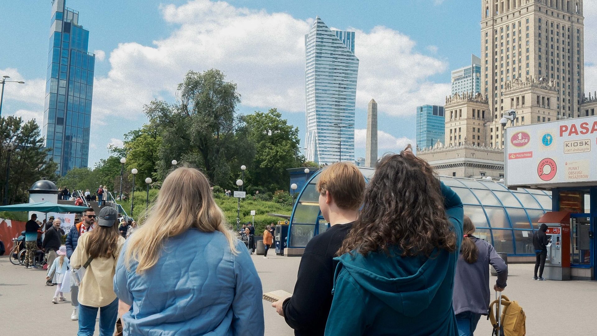 People walking in the city of Warsaw